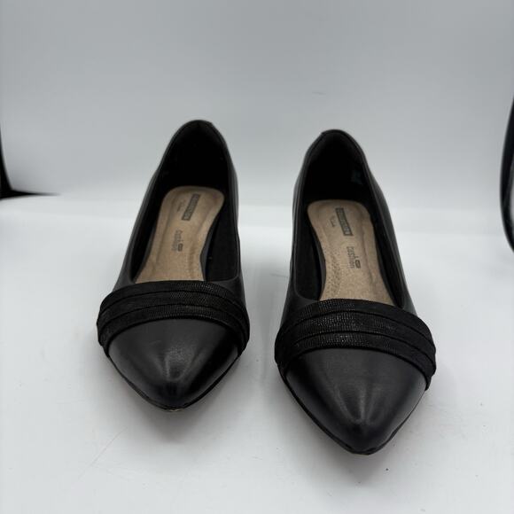 Clarks Collection Heels Womens 7.5 M Linvale Madie Pumps Pointed Toe Black - Picture 4 of 10